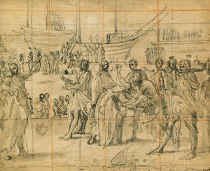 Ontmoeting van Jason en koning Aeëtes door Annibale Carracci